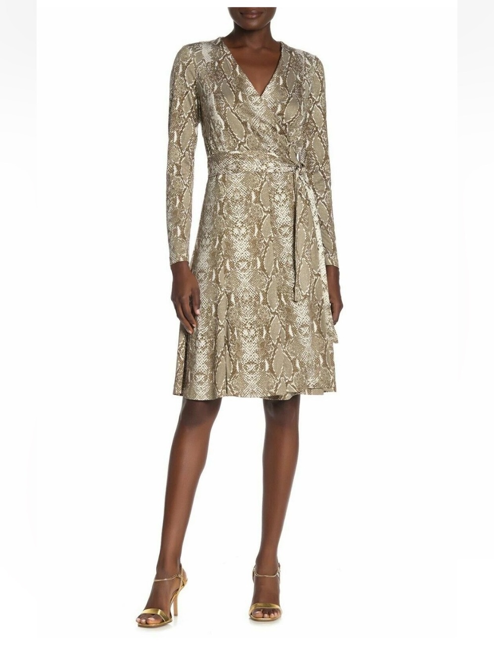 DIANE VON FURSTENBERG New Julian Two Silk Jersey Dress in Python size 4 NWT